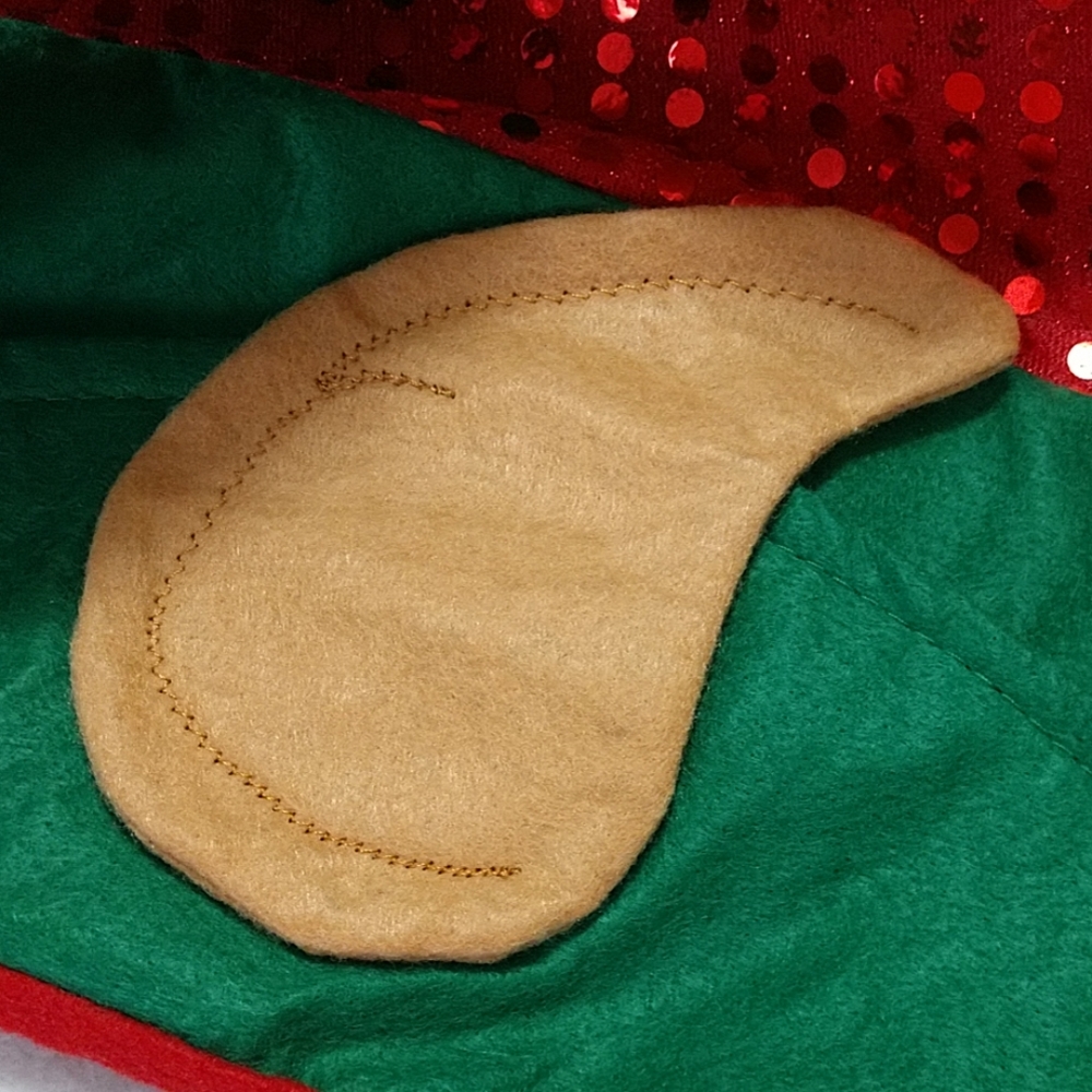 NEW Elf Hat Ears Christmas Holiday Adult Costume Cap Family Photo Party Sparkles - Picture 4 of 5